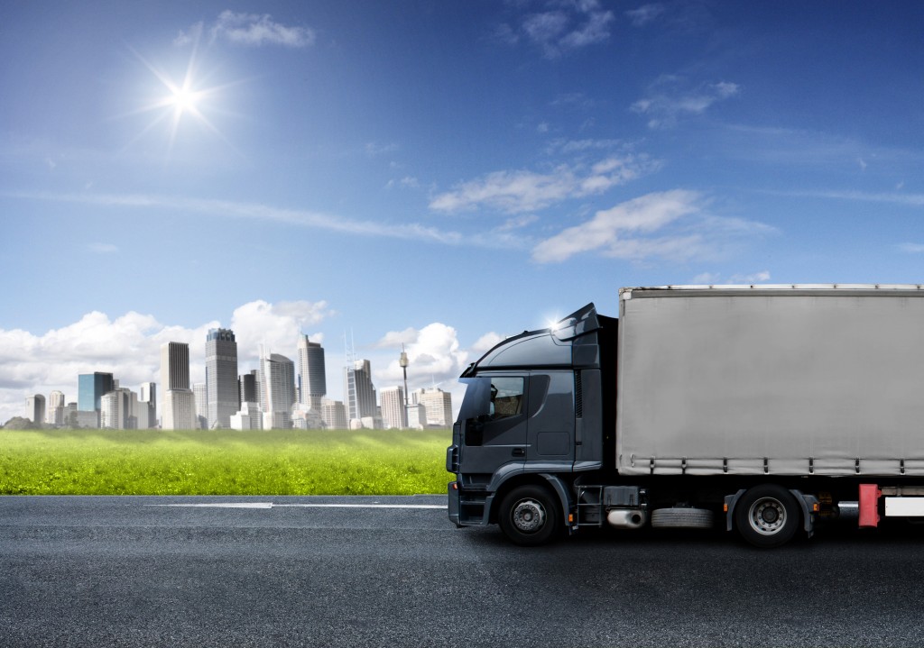 Truck and City